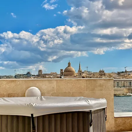 Valletta View With Mspa Jacuzzi On Terrace & Seaview Penthouse 그지라